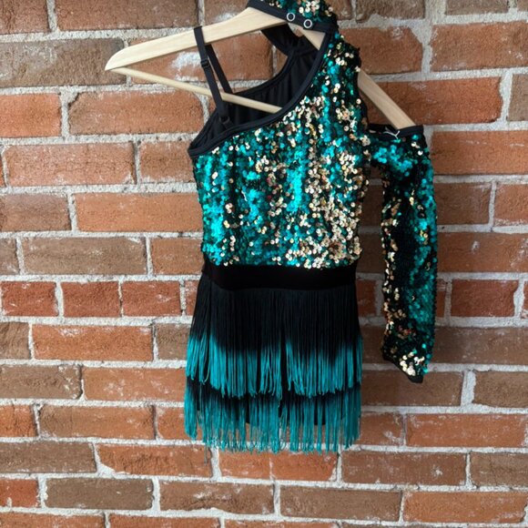 Weissman "The Party's Just Begun" Ombre Sequin + Fringe Dance Dress - Girls 7-8 - Picture 3 of 4
